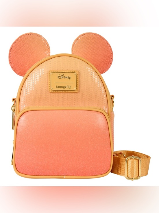 Loungefly Handbags - NWT Disney Loungefly Mickey Mouse Glitter Sequin Mini Backpack & Crossbody Bag